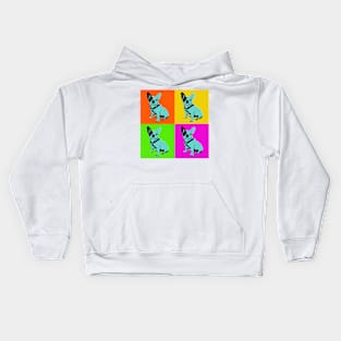 4 square pop art dog Kids Hoodie